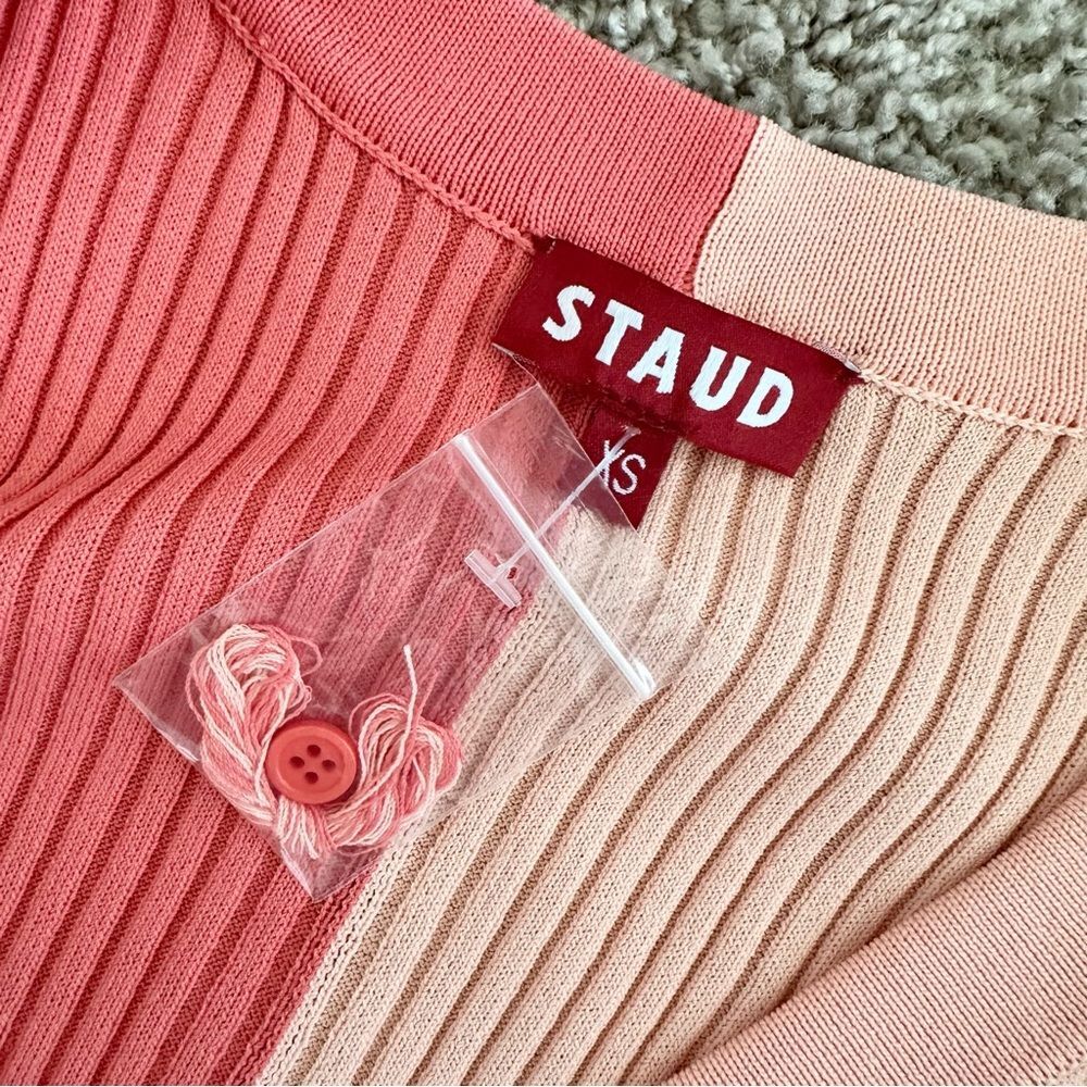 Staud Shoko Colorblock Sweater Dress in Peach Size XS - Picture 9 of 11